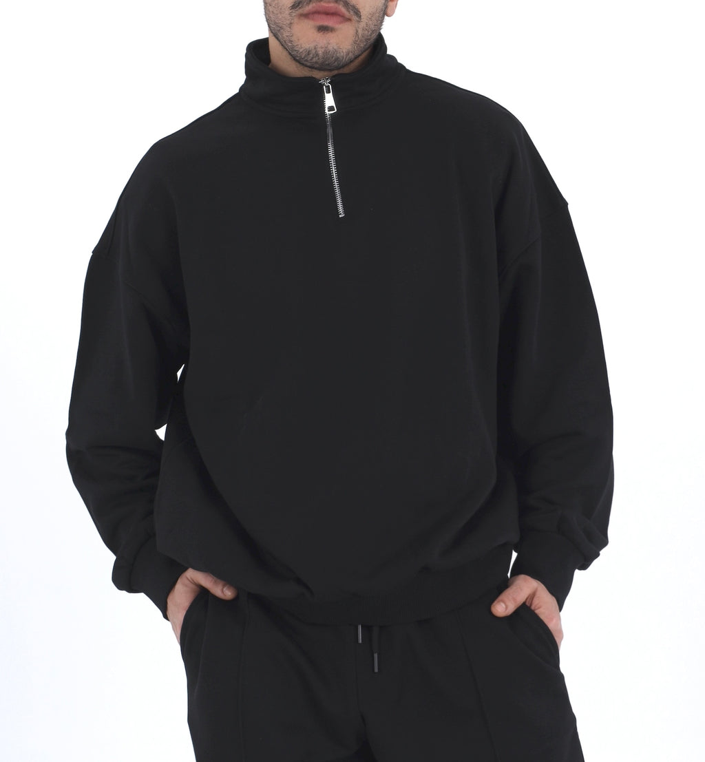 Quarter Zip Sweatshirt - Black