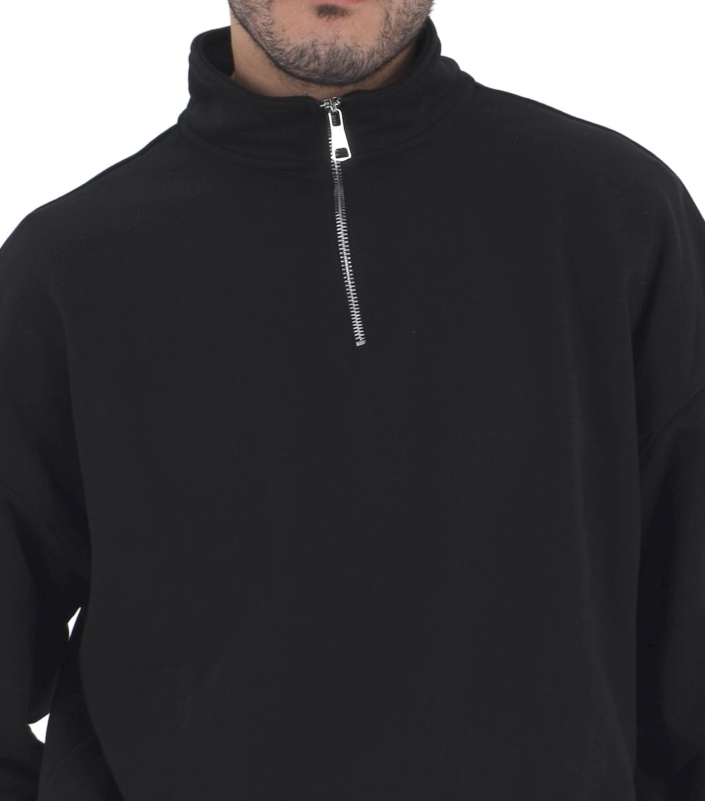 Quarter Zip Sweatshirt - Black