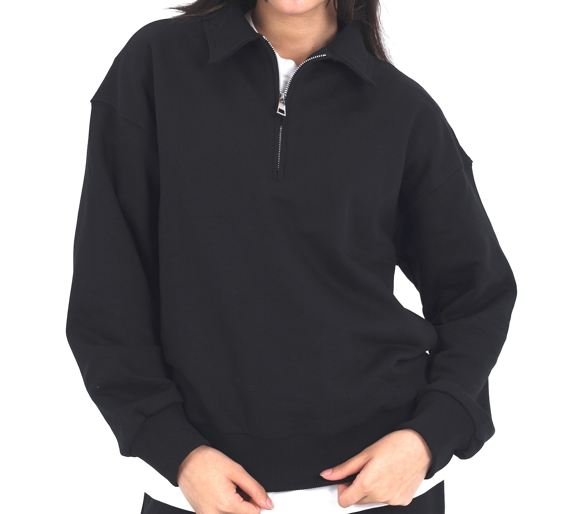 Polo Sweatshirt - Black