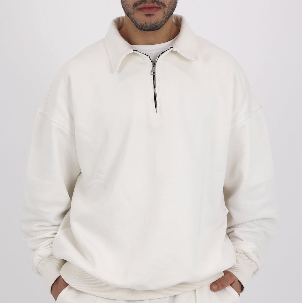 Polo Sweatshirt - White