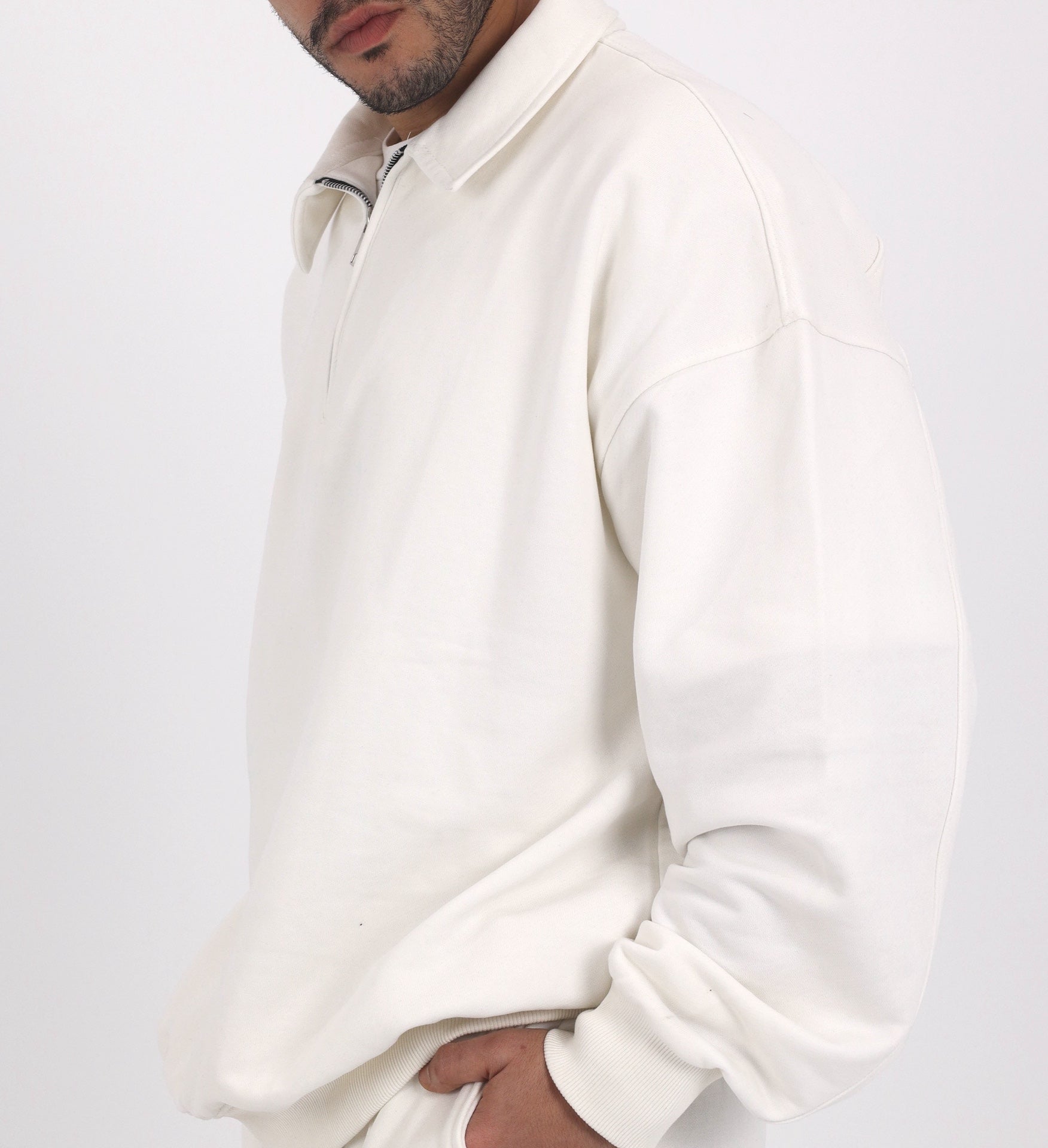 Polo Sweatshirt - White