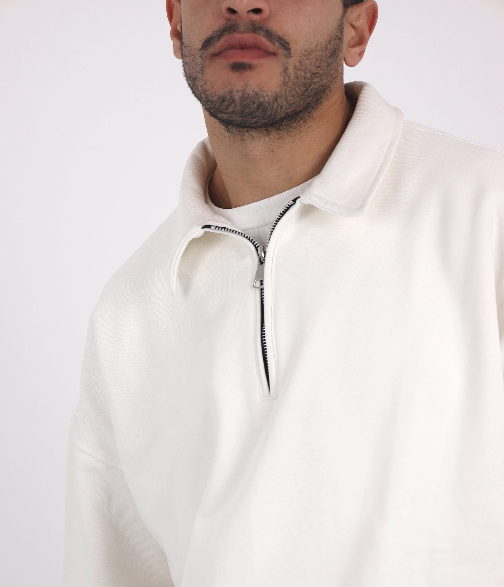 Polo Sweatshirt - White