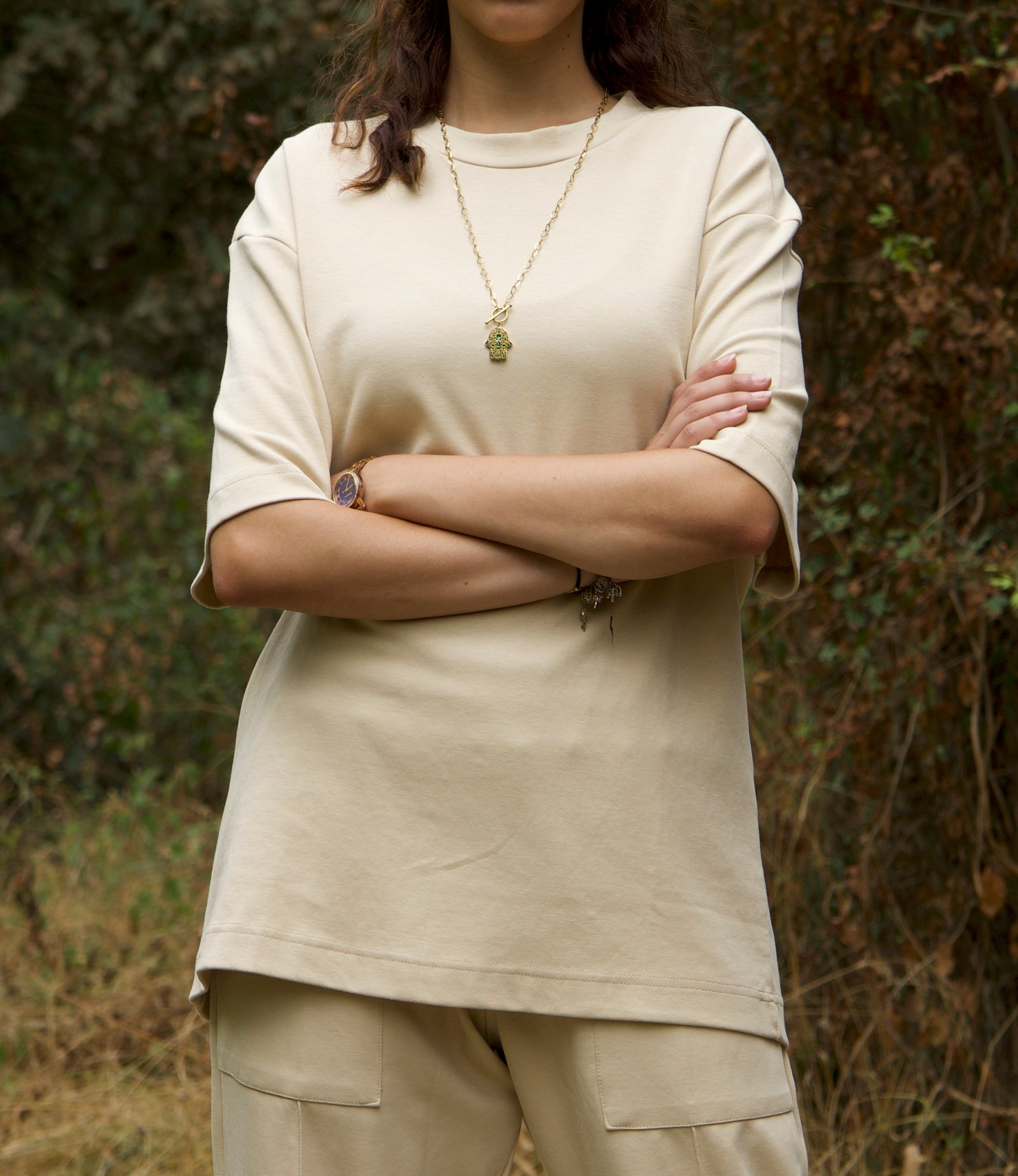 Oversized T-Shirt - Beige