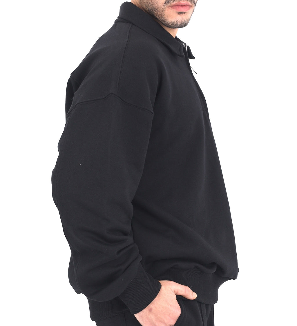 Polo Sweatshirt - Black