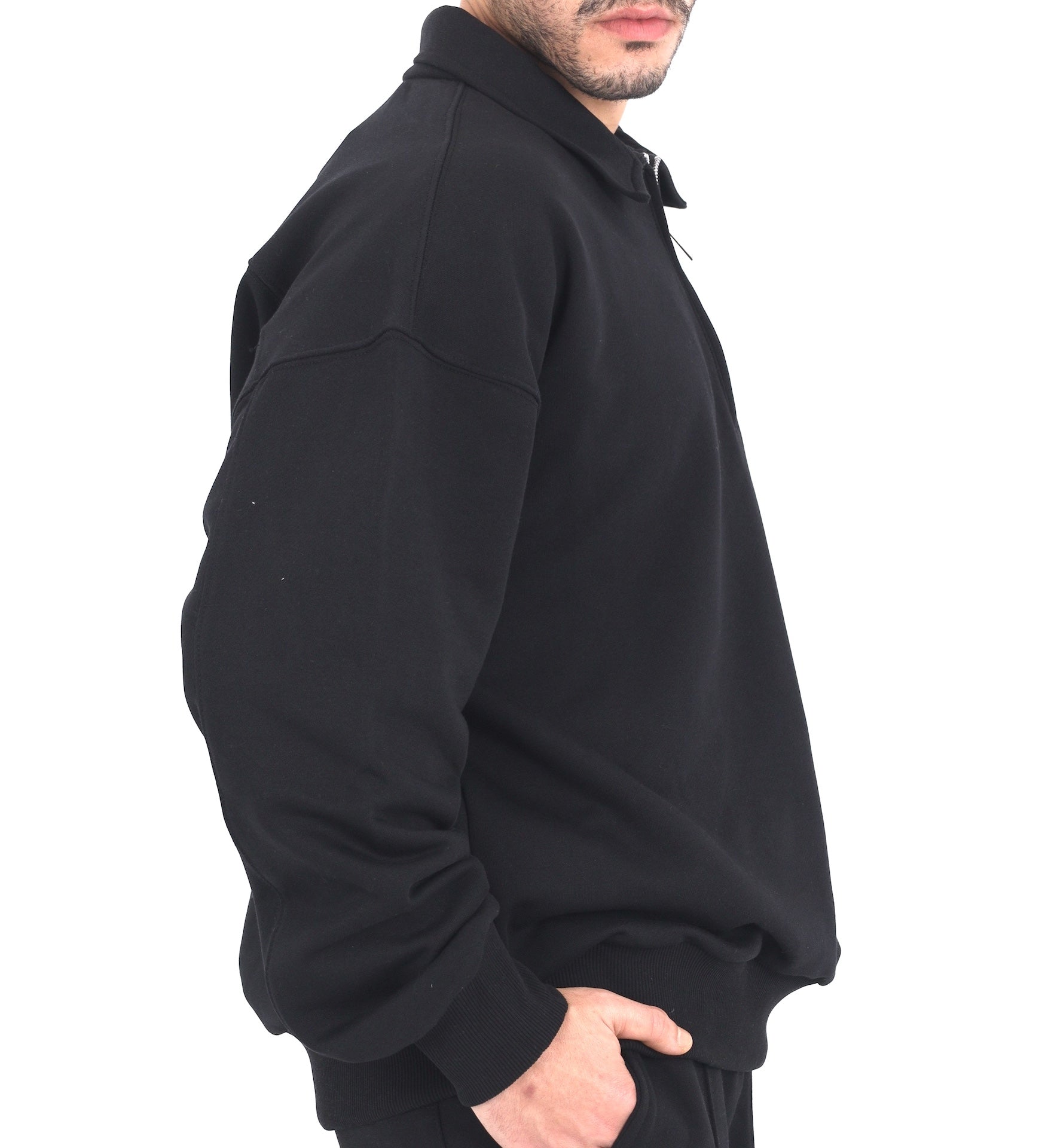 Polo Sweatshirt - Black