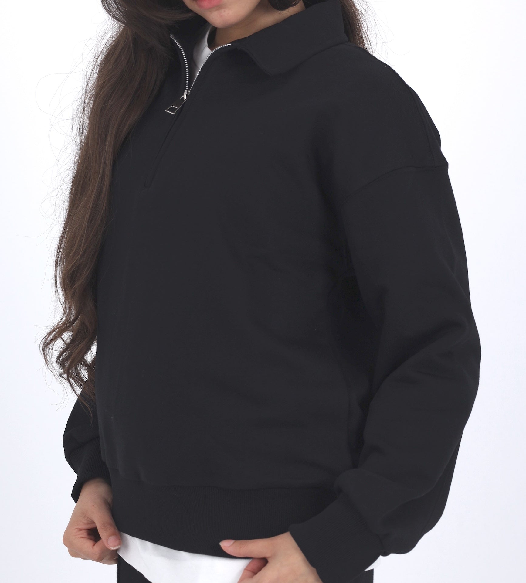 Polo Sweatshirt - Black