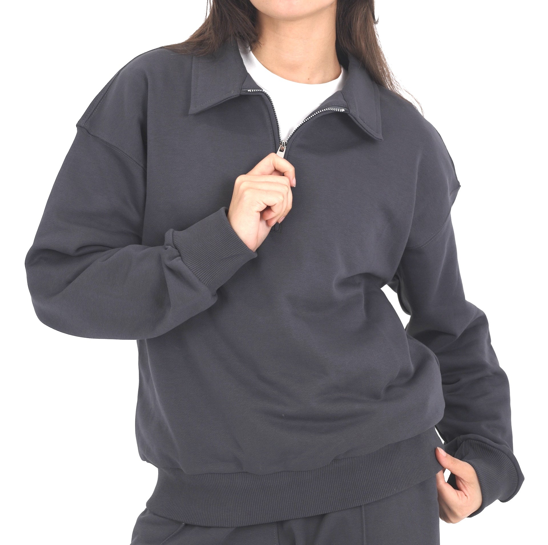 Polo Sweatshirt - Grey