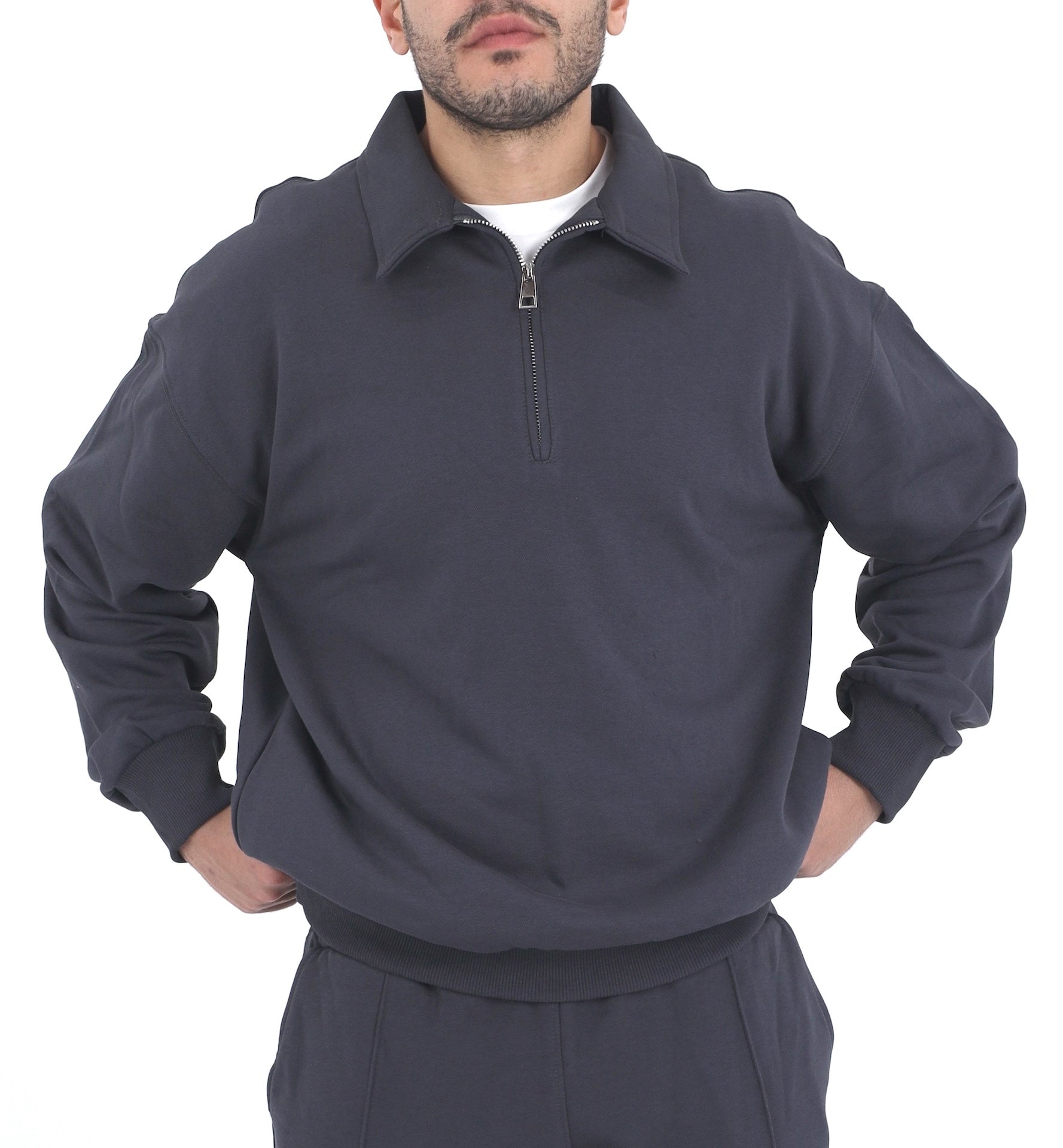 Polo Sweatshirt - Grey