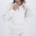 Quarter Zip Sweatshirt - White