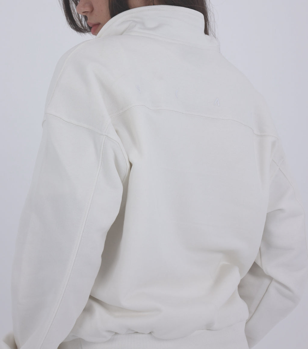 Quarter Zip Sweatshirt - White