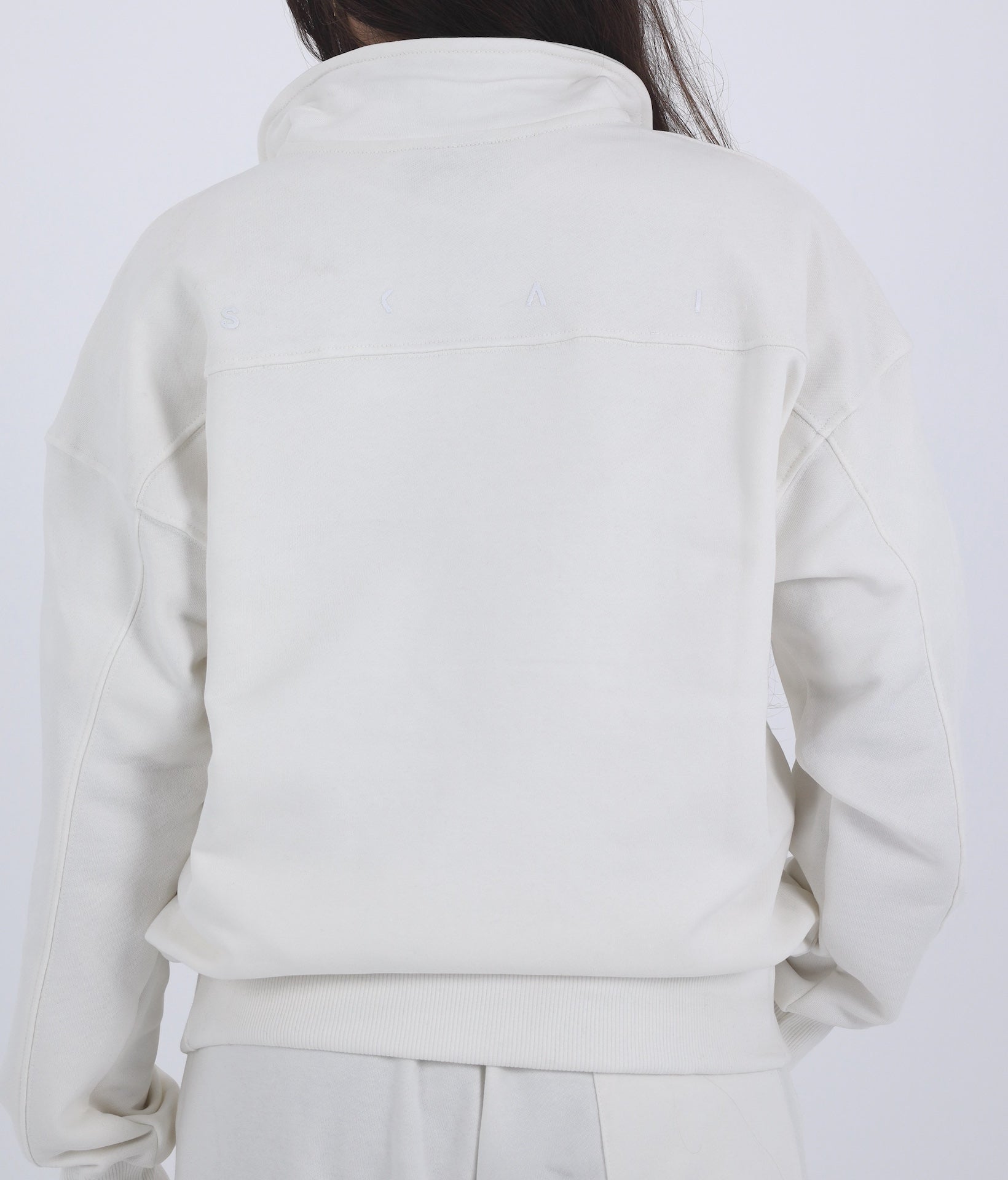 Quarter Zip Sweatshirt - White